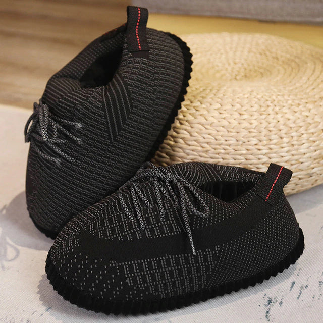 Plush Sneaker Slippers with Non-Slip Sole – Warm Indoor Footwear for Men, Women & Kids